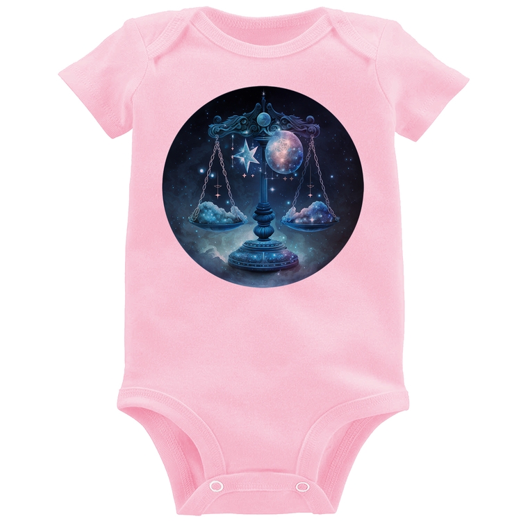 Body Bebê Libra Sígno - Rosa Bebê