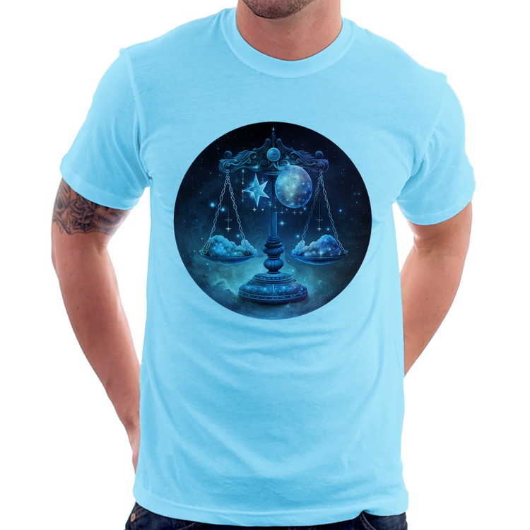 Camiseta Libra Sígno - Azul Bebê