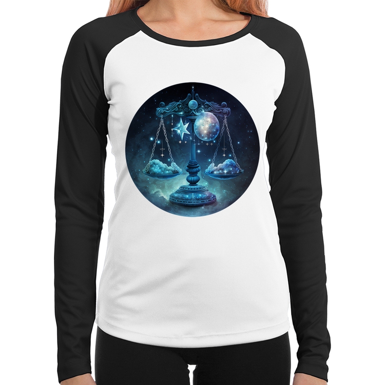 Baby Look Raglan Libra Sígno Manga Longa