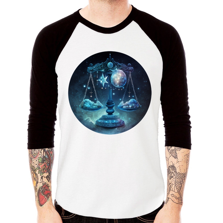 Camiseta Raglan Libra Sígno Manga 3/4