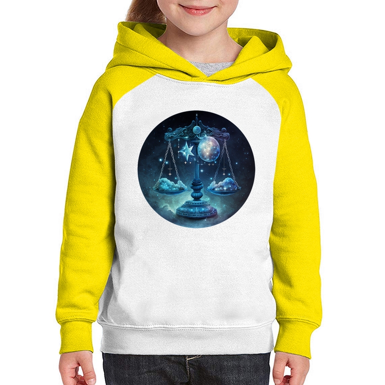 Moletom Infantil Libra Sígno - Branco/Amarelo
