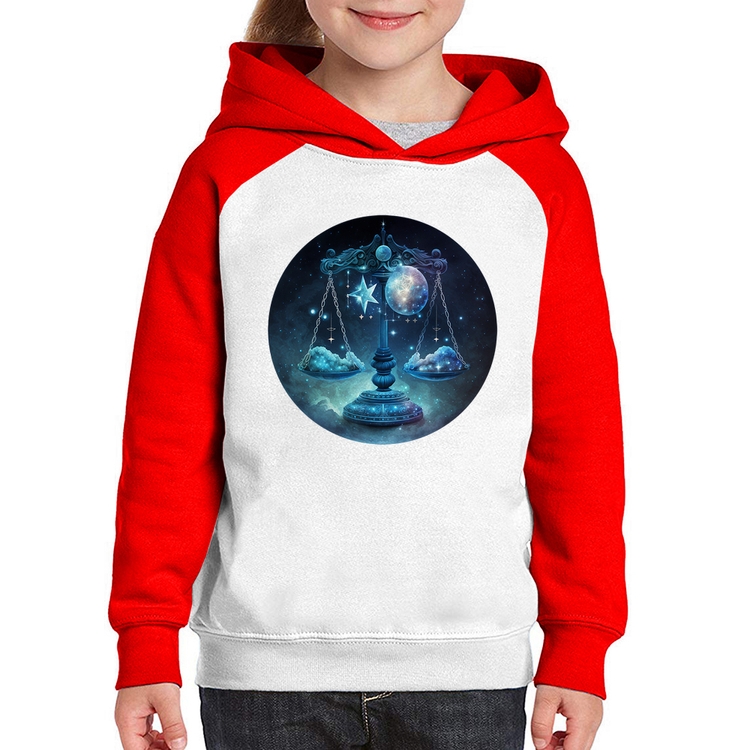 Moletom Infantil Libra Sígno - Branco/Vermelho