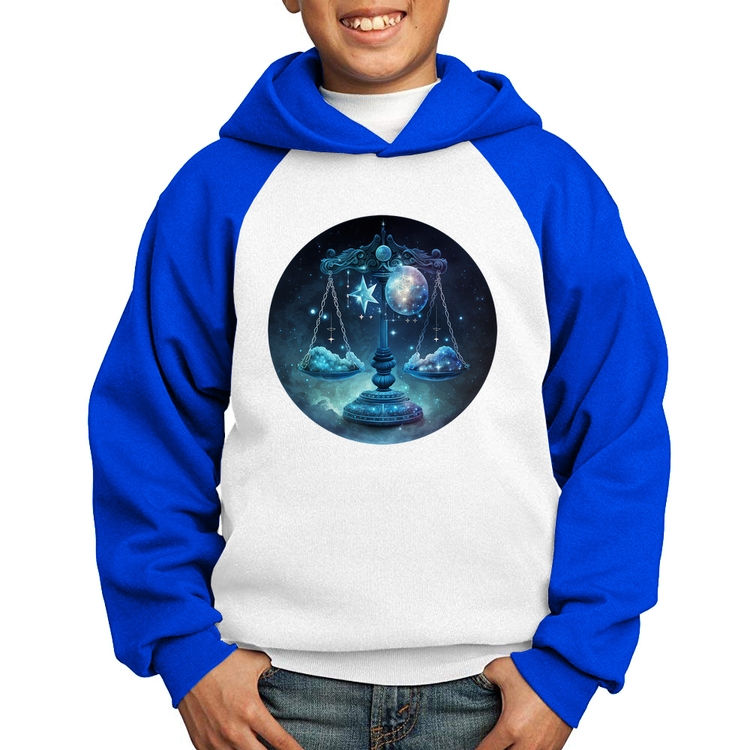 Moletom Infantil Libra Sígno - Branco/Azul