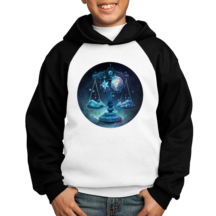 Moletom Infantil Libra Sígno - Branco/Preto