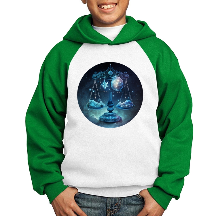 Moletom Infantil Libra Sígno - Branco/Verde