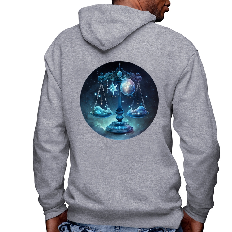 Blusa Moletom Libra Sígno Masculina com Capuz e Zíper - Mescla