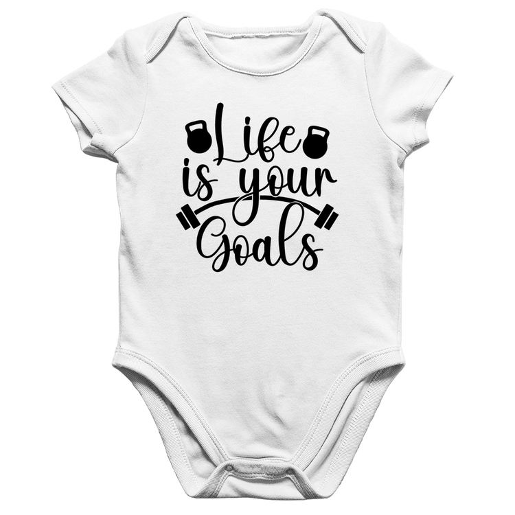 Body Bebê Algodão Life Is Your Goals - Branco