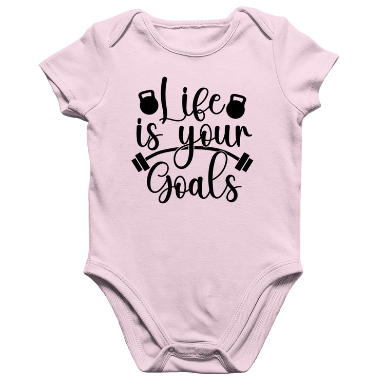Body Bebê Algodão Life Is Your Goals - Rosa Bebê