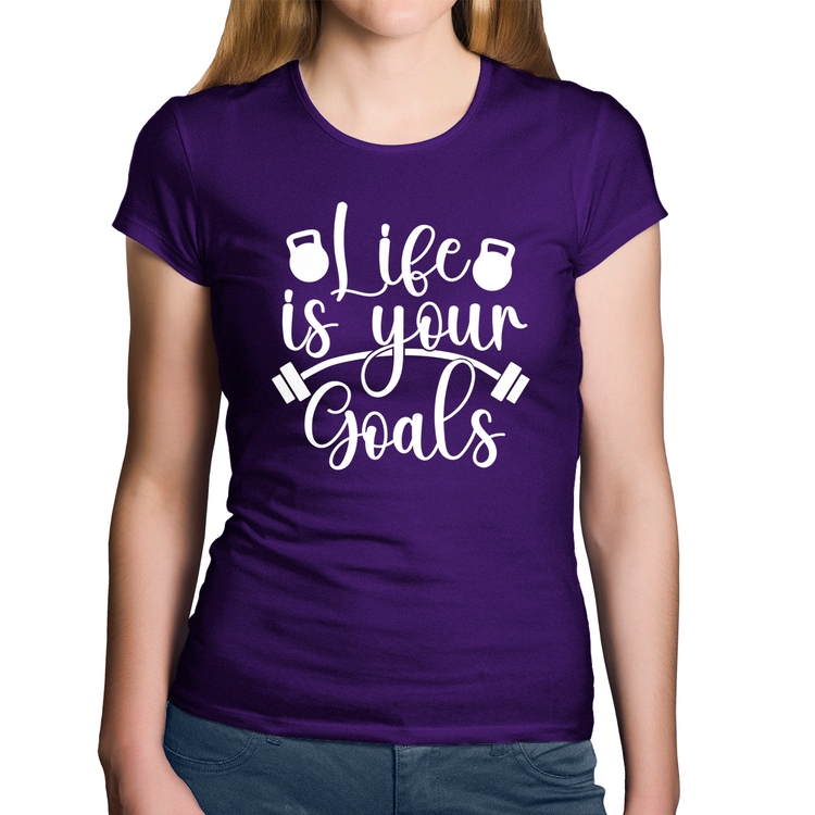 Baby Look Algodão Life Is Your Goals - Roxa