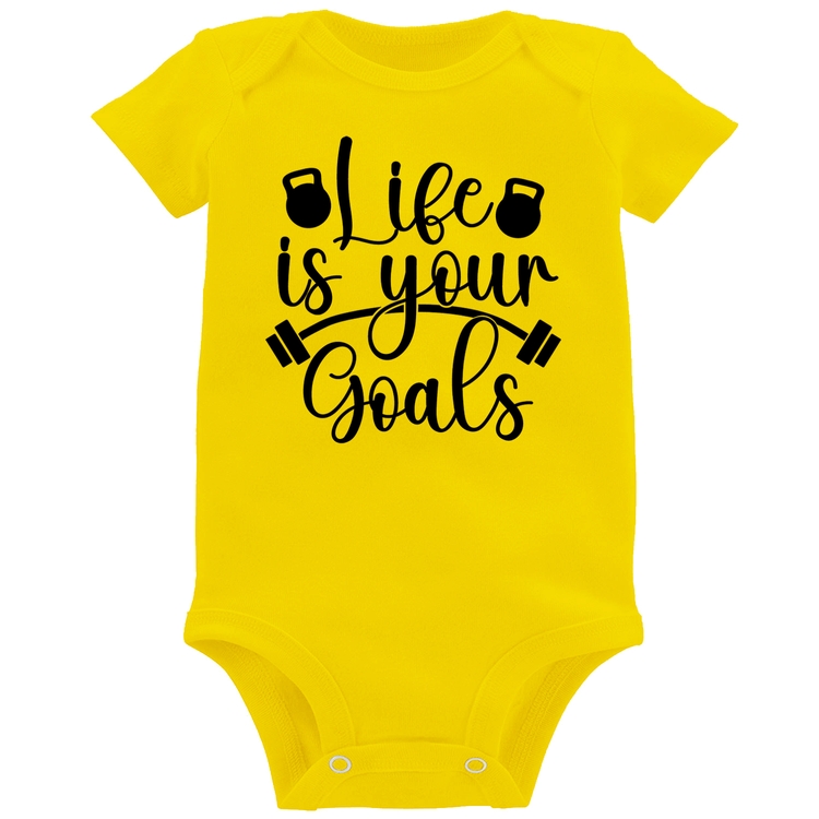 Body Bebê Life Is Your Goals - Amarelo