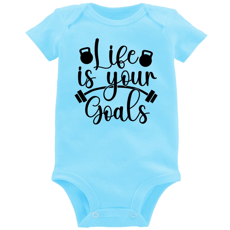 Body Bebê Life Is Your Goals - Azul Bebê