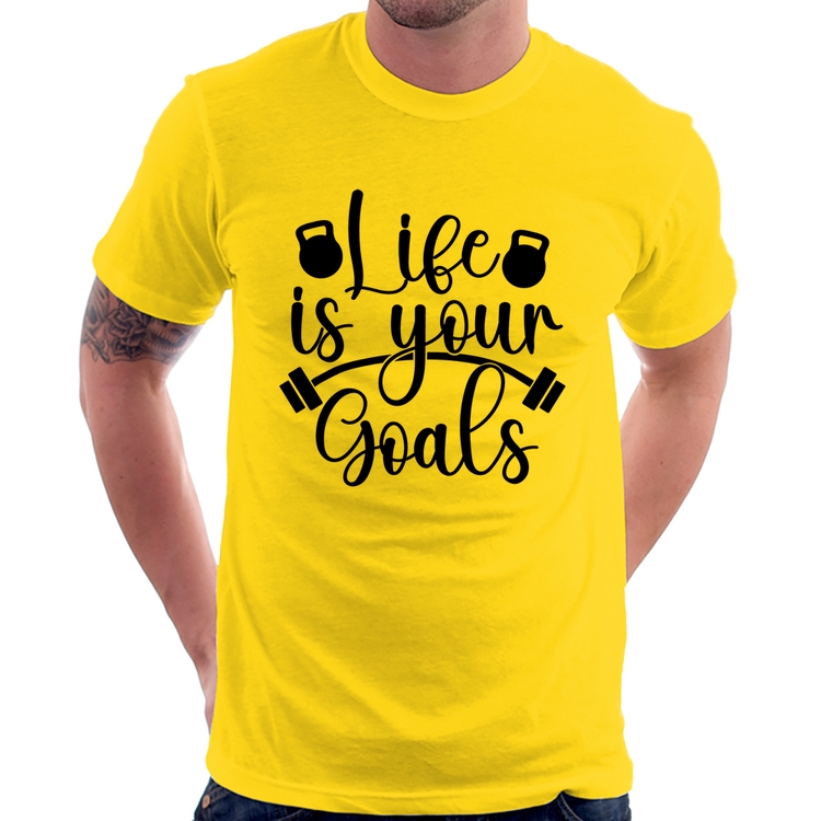 Camiseta Life Is Your Goals - Amarela