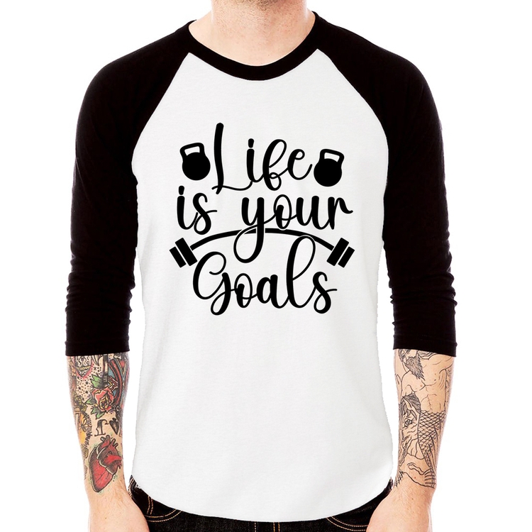 Camiseta Raglan Life Is Your Goals Manga 3/4