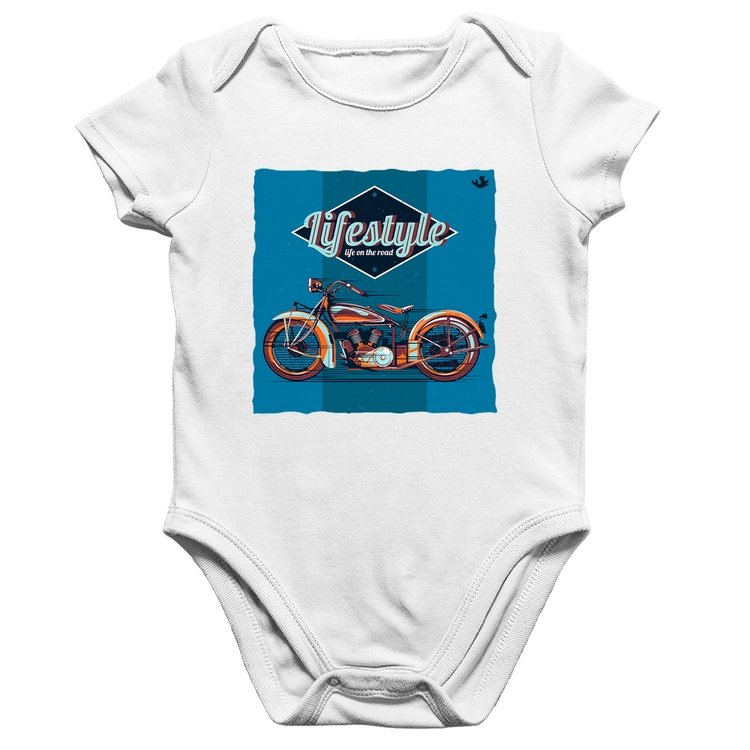 Body Bebê Algodão Life on the road - Branco