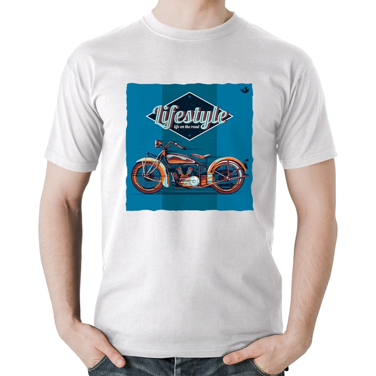 Camiseta Algodão Life on the road - Branca