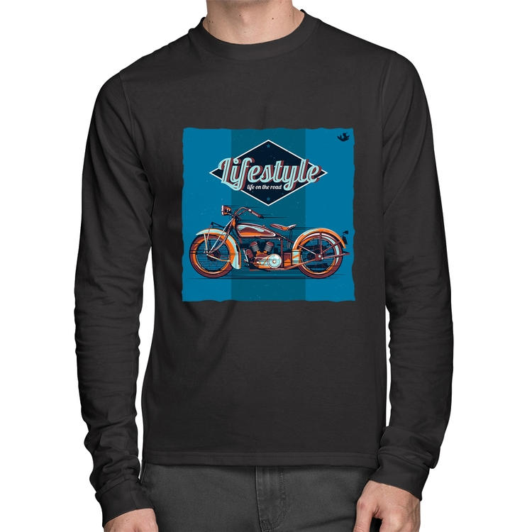Camiseta Algodão Life on the road Manga Longa