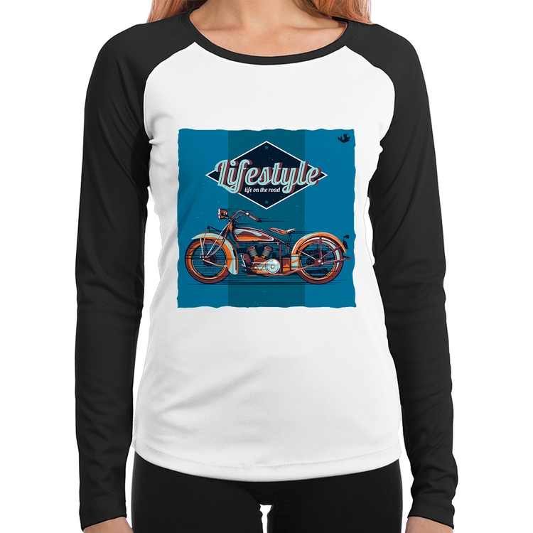 Baby Look Raglan Life on the road Manga Longa