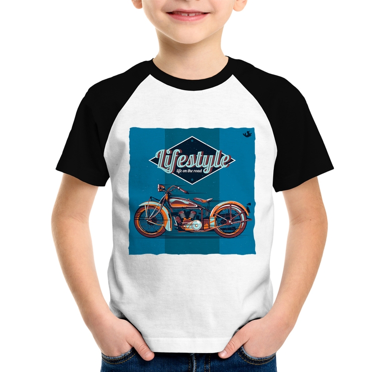 Camiseta Raglan Infantil Life on the road