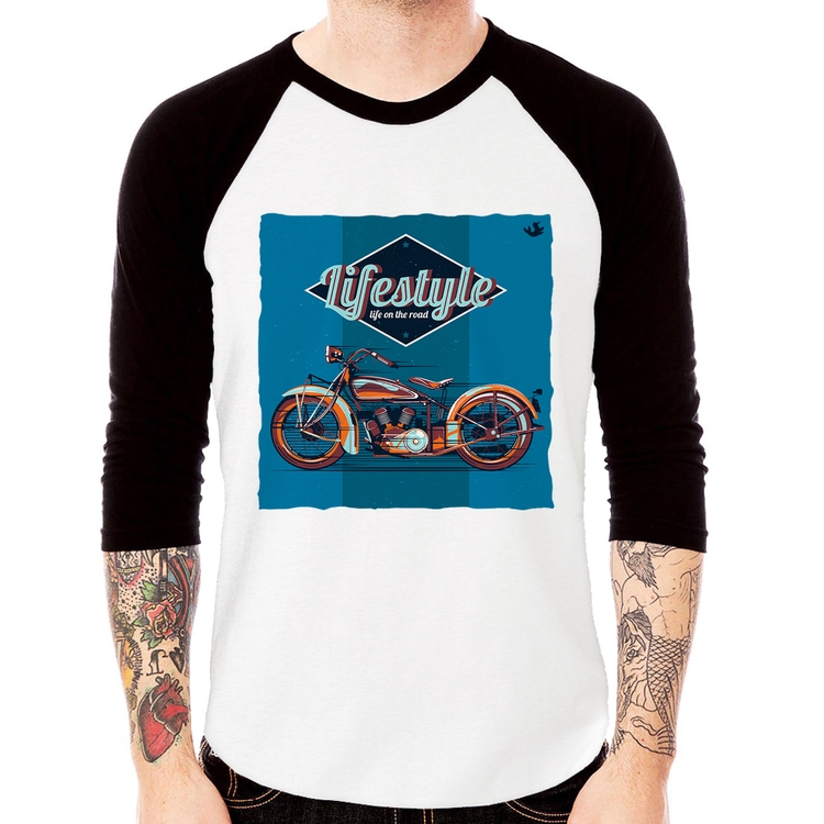 Camiseta Raglan Life on the road Manga 3/4