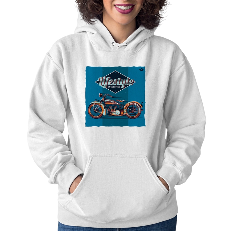 Moletom Feminino Life on the road - Branco