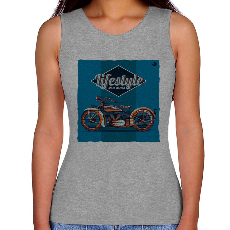 Regata Feminina Life on the road - Cinza