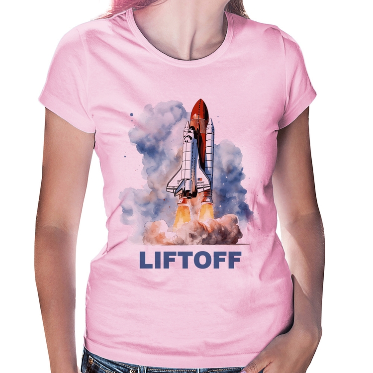 Baby Look Liftoff: Lançamento do Ônibus Espacial - Rosa Bebê