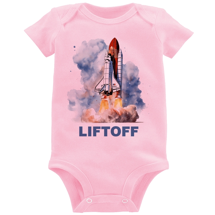 Body Bebê Liftoff: Lançamento do Ônibus Espacial - Rosa Bebê
