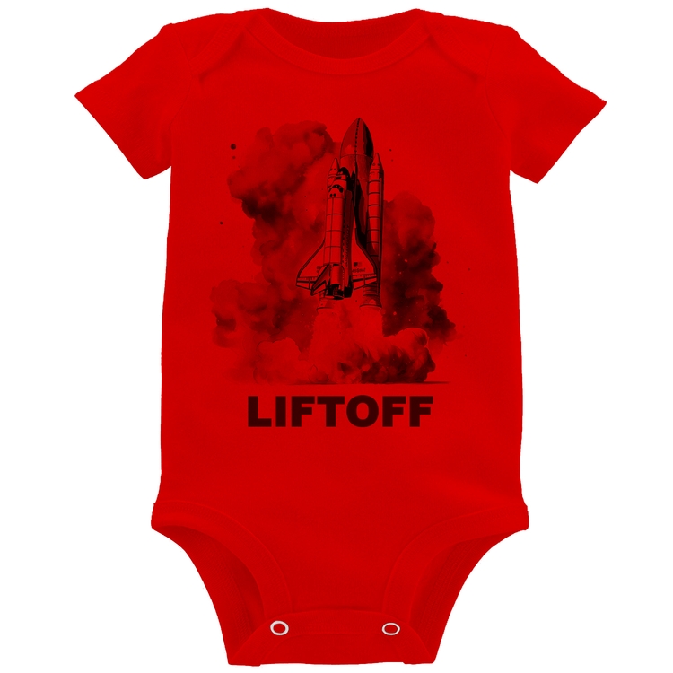 Body Bebê Liftoff: Lançamento do Ônibus Espacial - Vermelho