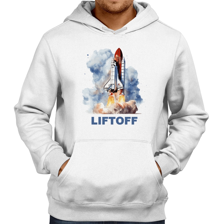Moletom Liftoff: Lançamento do Ônibus Espacial - Branco