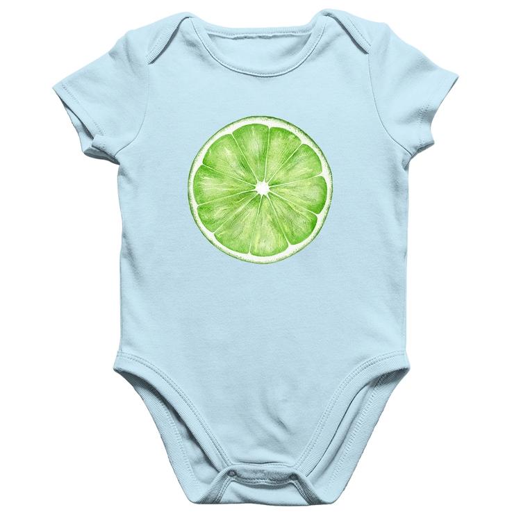 Body Bebê Algodão Limão - Azul Bebê