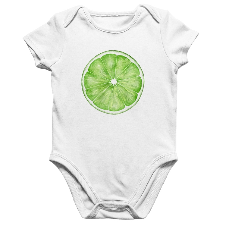 Body Bebê Algodão Limão - Branco