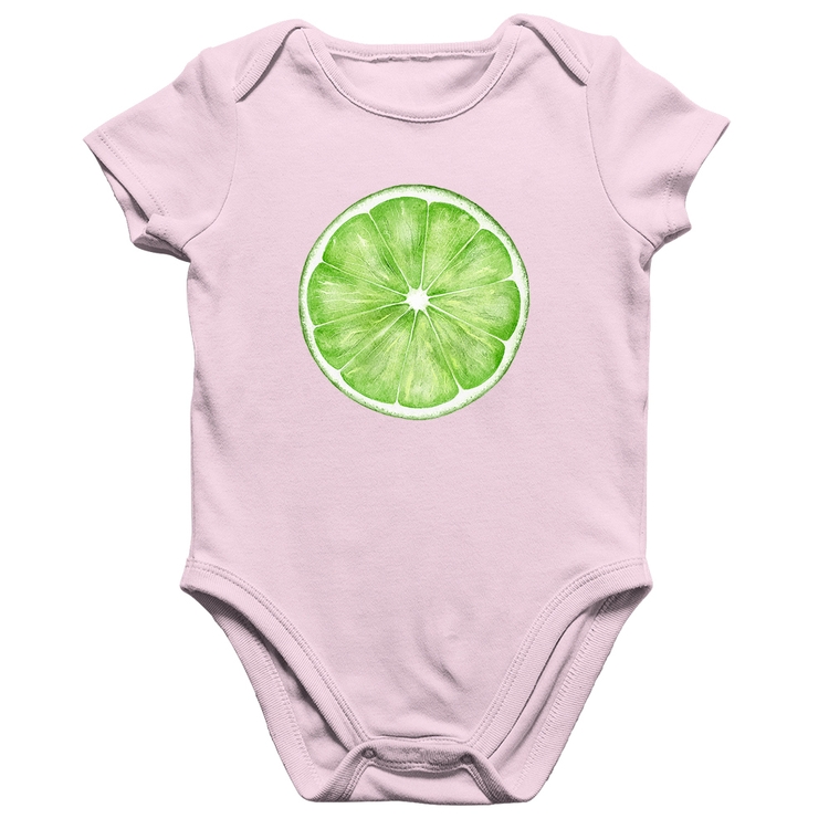 Body Bebê Algodão Limão - Rosa Bebê