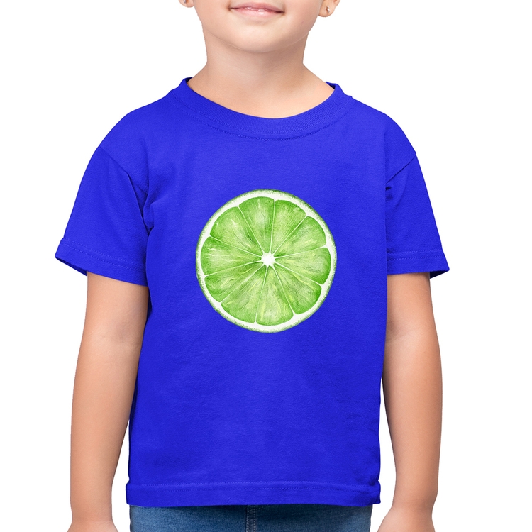 Camiseta Algodão Infantil Limão - Azul Royal