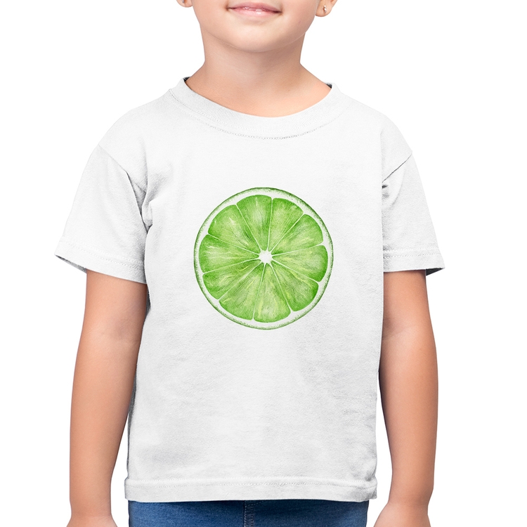 Camiseta Algodão Infantil Limão - Branca