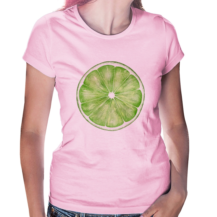 Baby Look Limão - Rosa Bebê