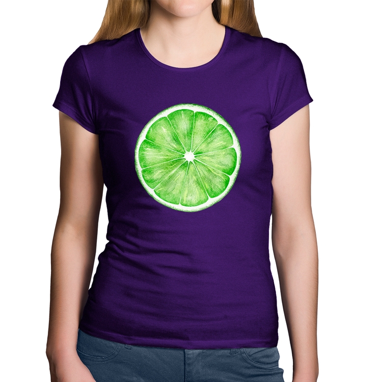 Baby Look Algodão Limão - Roxa