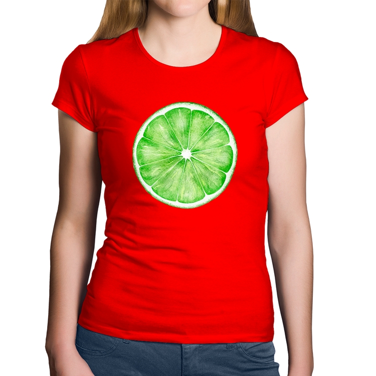 Baby Look Algodão Limão - Vermelha