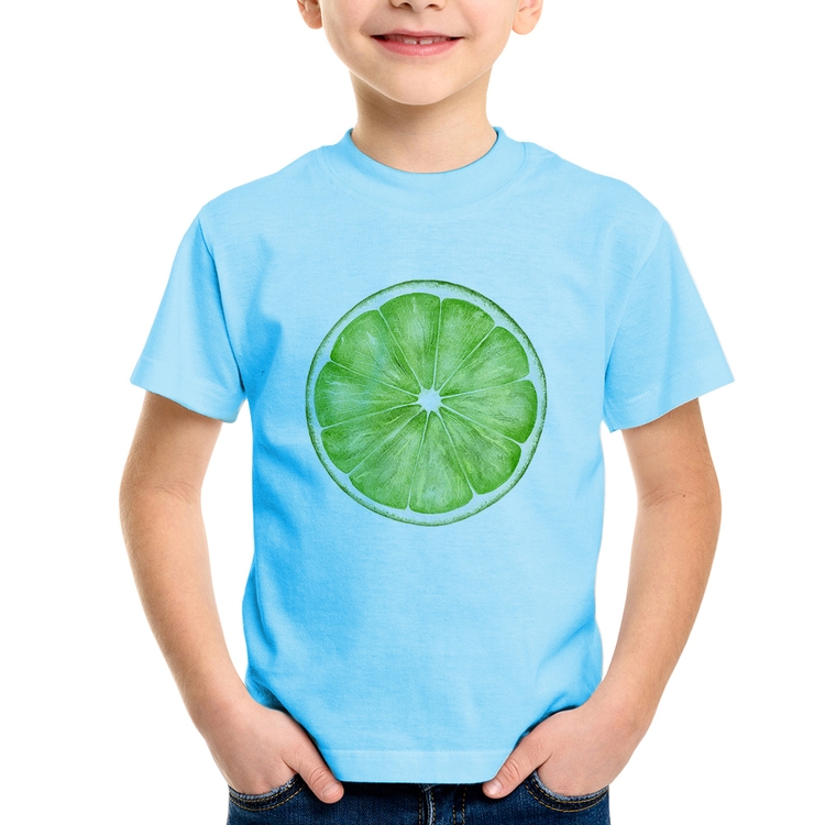 Camiseta Infantil Limão - Azul Bebê