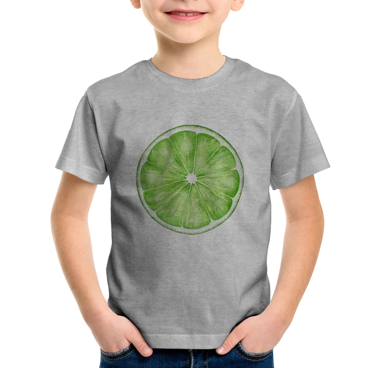 Camiseta Infantil Limão - Cinza