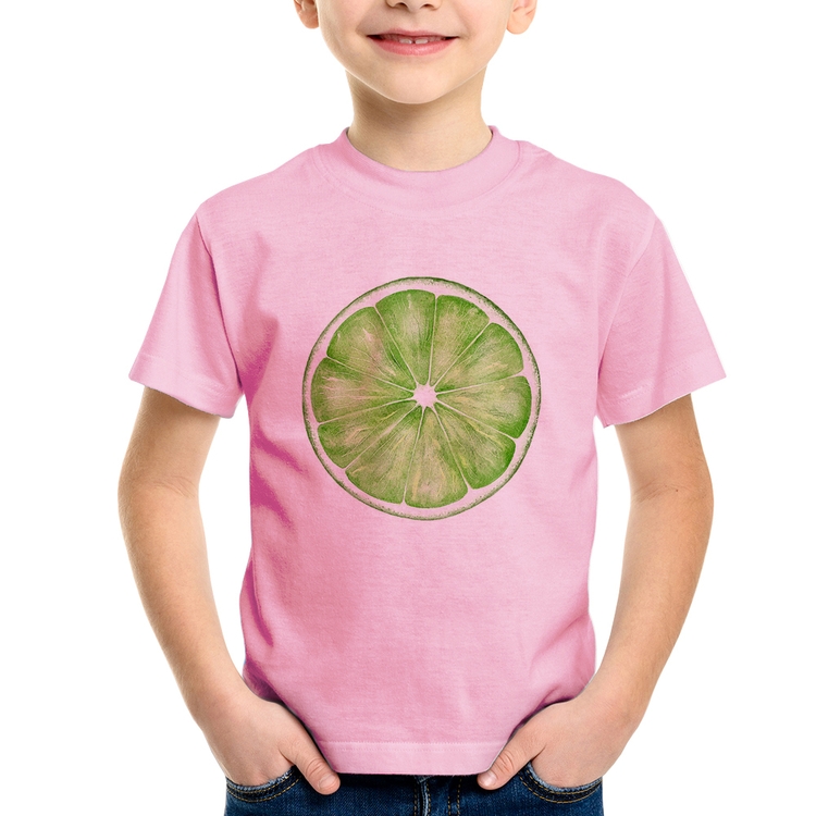 Camiseta Infantil Limão - Rosa Bebê
