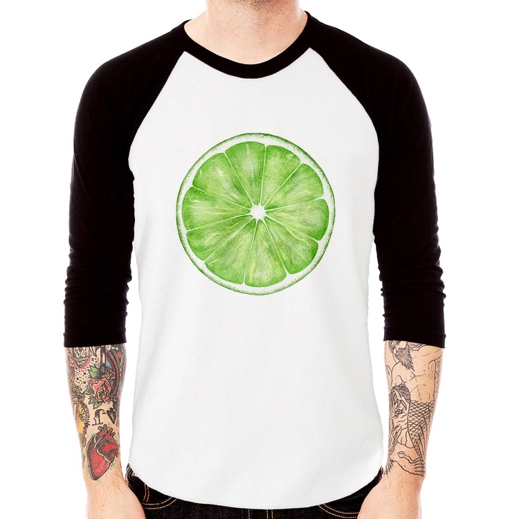 Camiseta Raglan Limão Manga 3/4