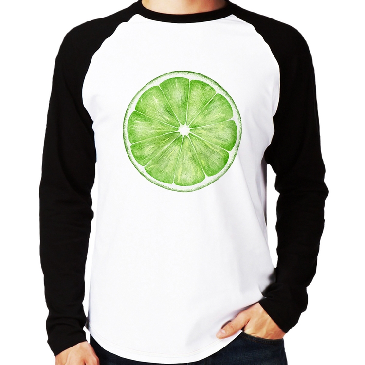 Camiseta Raglan Limão Manga Longa