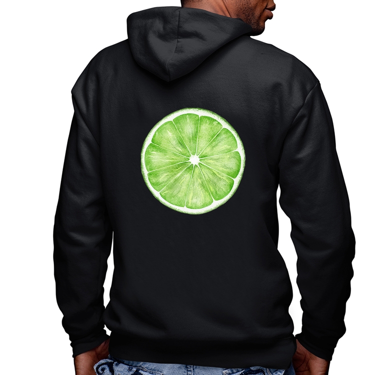 Blusa Moletom Limão Masculina com Capuz e Zíper