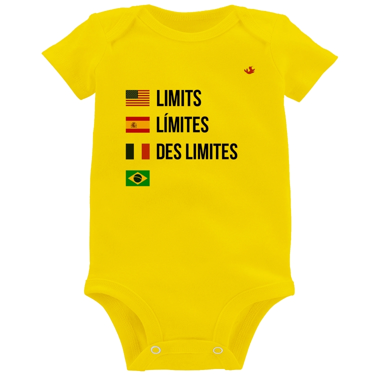 Body Bebê Limites - Amarelo