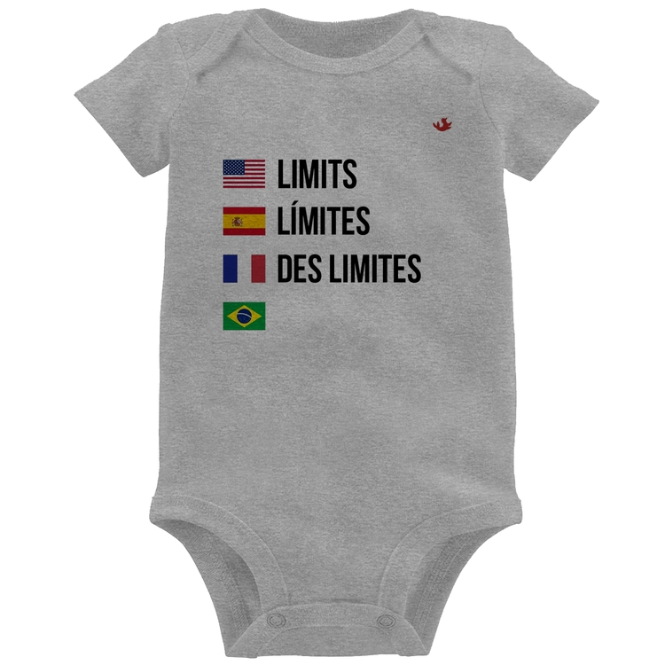 Body Bebê Limites - Cinza