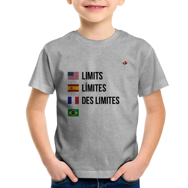 Camiseta Infantil Limites - Cinza