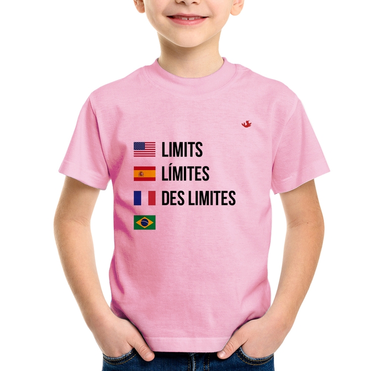 Camiseta Infantil Limites - Rosa Bebê