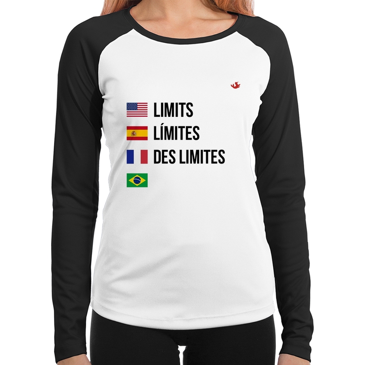 Baby Look Raglan Limites Manga Longa