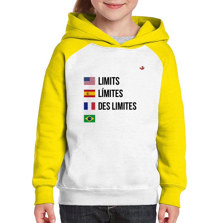 Moletom Infantil Limites - Branco/Amarelo