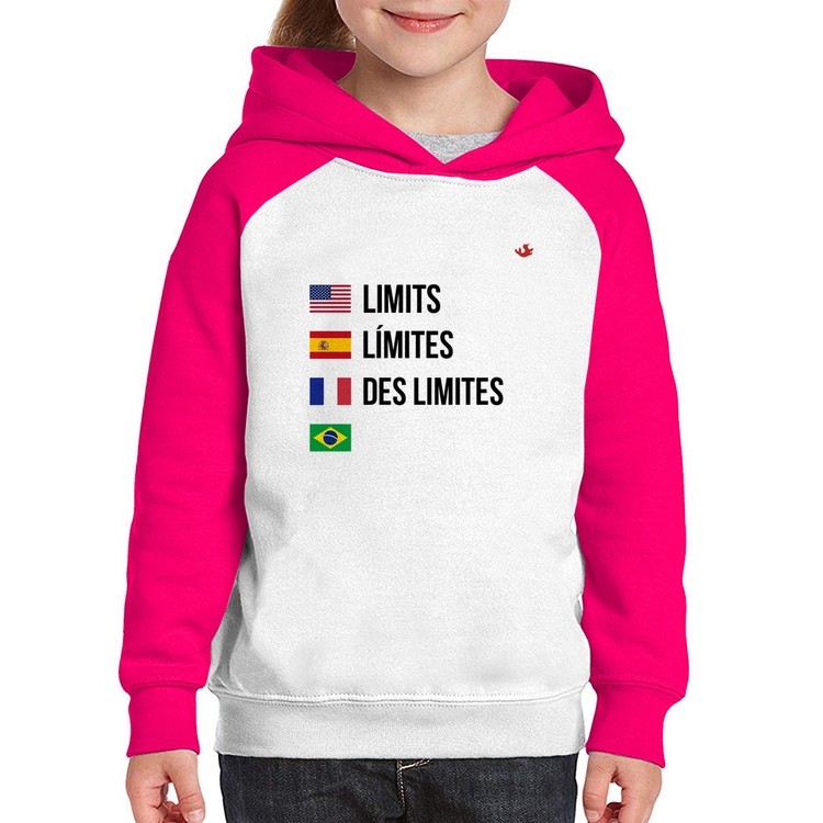 Moletom Infantil Limites - Branco/Rosa